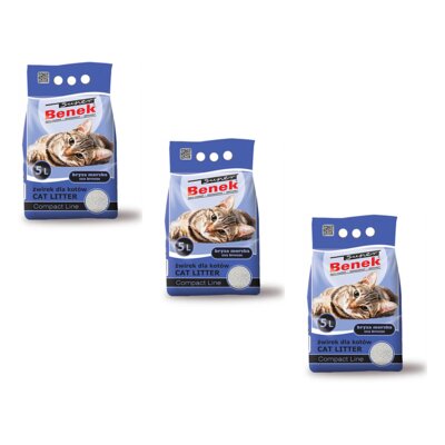 Żwirek dla kota SUPER BENEK Compact Bryza Morska 3 x 5 L