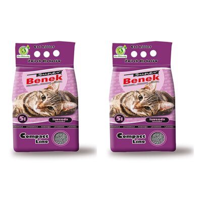 Żwirek dla kota SUPER BENEK Compact Lawenda 2 x 5 L