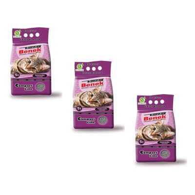 Żwirek dla kota SUPER BENEK Compact Lawenda 3 x 5 L