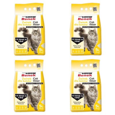 Żwirek dla kota SUPER BENEK Optimum Naturalny 4 x 5 L