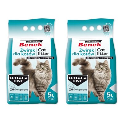 Żwirek dla kota SUPER BENEK Optimum Galapagos 2 x 5 L