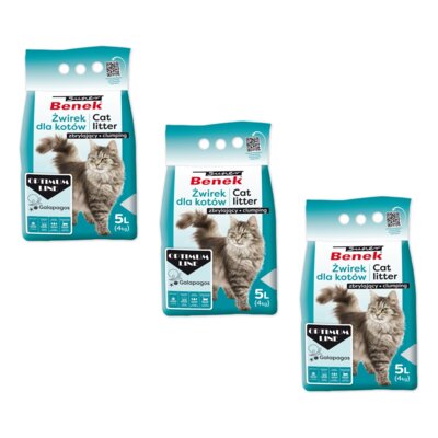 Żwirek dla kota SUPER BENEK Optimum Galapagos 3 x 5 L