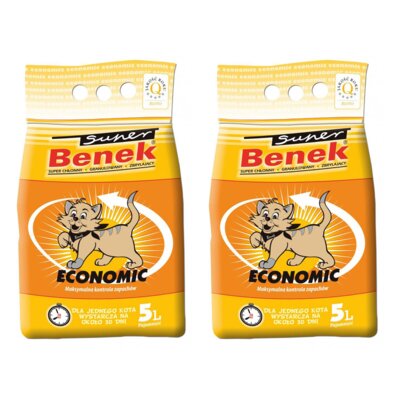 Żwirek dla kota SUPER BENEK Economic 2 x 5 L