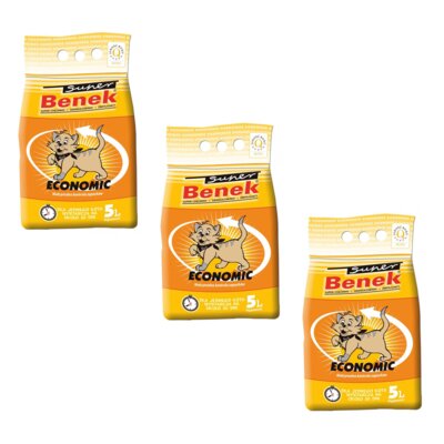 Żwirek dla kota SUPER BENEK Economic 3 x 5 L