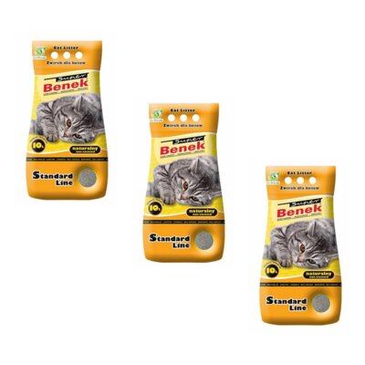 Żwirek dla kota SUPER BENEK Standard Naturalny 10111 3 x 10 L