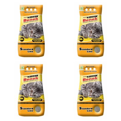 Żwirek dla kota SUPER BENEK Standard Naturalny 10111 4 x 10 L
