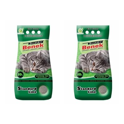 Żwirek dla kota SUPER BENEK Standard Zielony Las 10128 2 x 10 L