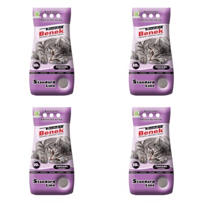 Żwirek dla kota SUPER BENEK Standard Lawenda 4 x 10 l