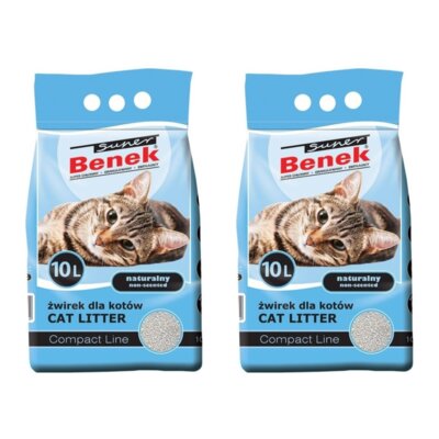 Żwirek dla kota SUPER BENEK Compact 2 x 10 l