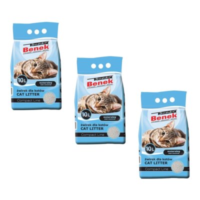 Żwirek dla kota SUPER BENEK Compact 3 x 10 l