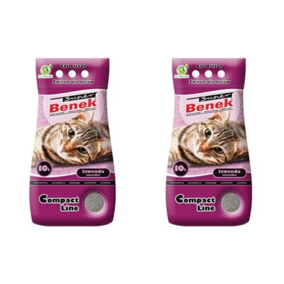 Żwirek dla kota SUPER BENEK Compact Lawenda 2 x 10 L