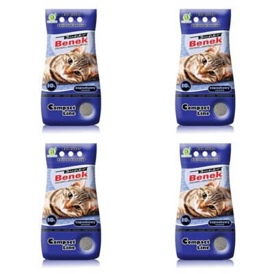 Żwirek dla kota SUPER BENEK Compact Line Bryza Morska 4 x 10 L