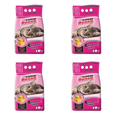 Żwirek dla kota SUPER BENEK Compact Cytrusowa świeżość 4 x 10 L