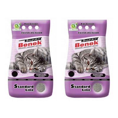 Żwirek dla kota SUPER BENEK Standard Lawenda 2 x 25 L