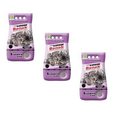 Żwirek dla kota SUPER BENEK Standard Lawenda 3 x 25 L