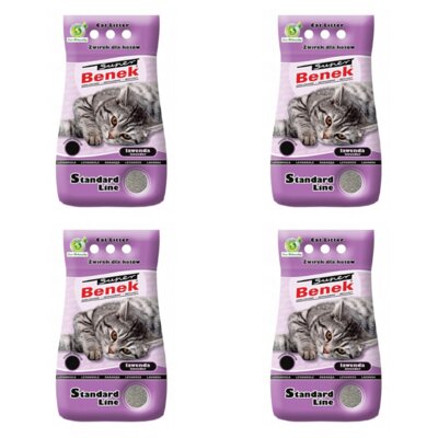 Żwirek dla kota SUPER BENEK Standard Lawenda 4 x 25 L
