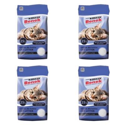 Żwirek dla kota SUPER BENEK Compakt Bryza Morska 4 x 25 L