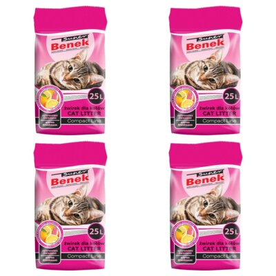 Żwirek dla kota SUPER BENEK Compact Cytrusowa świeżość 19930 4 x 25 L