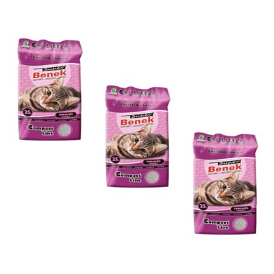 Żwirek dla kota SUPER BENEK Compact Lawenda 3 x 25 L