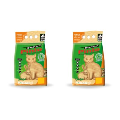 Żwirek dla kota SUPER PINIO Cytrus 2 x 5 L