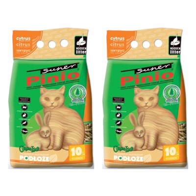 Żwirek dla kota SUPER PINIO Cytrus 2 x 10 L