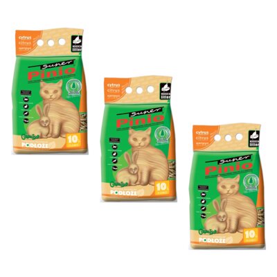 Żwirek dla kota SUPER PINIO Cytrus 3 x 10 L