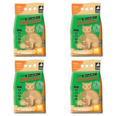 Żwirek dla kota SUPER PINIO Cytrus 4 x 10 L