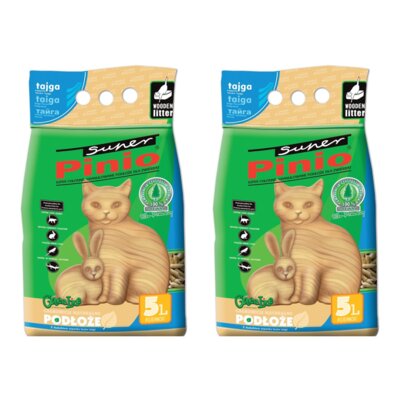 Żwirek dla kota SUPER PINIO Tajga 2 x 10 L