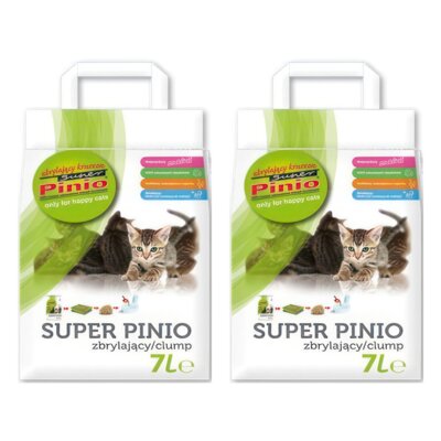 Żwirek dla kota SUPER PINIO Naturalny 2 x 7 L