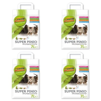 Żwirek dla kota SUPER PINIO Naturalny 4 x 7 L