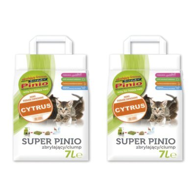 Żwirek dla kota SUPER PINIO Cytrusowy 2 x 7 L
