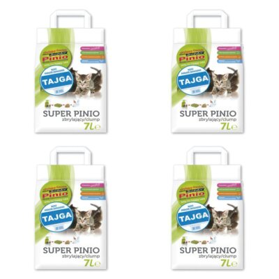Żwirek dla kota SUPER PINIO Tajga 4 x 7 L