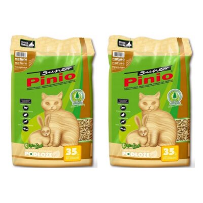 Żwirek dla kota SUPER PINIO Naturalny 2 x 35 L