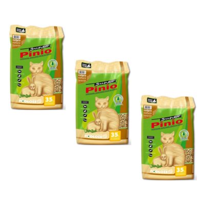 Żwirek dla kota SUPER PINIO Naturalny 3 x 35 L