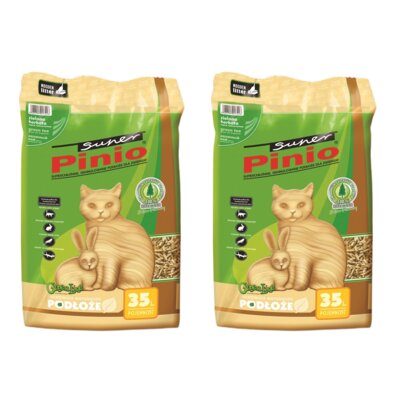 Żwirek dla kota SUPER PINIO Zielona herbata 2 x 35 L