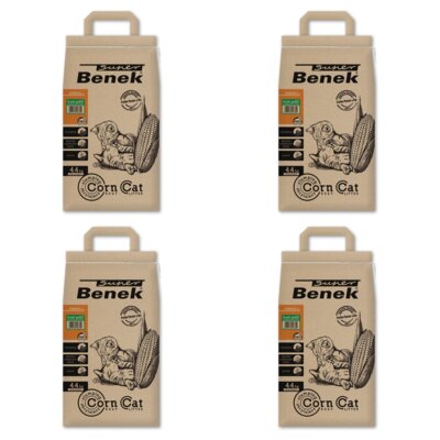 Żwirek dla kota SUPER BENEK Corn Cat Świeża Trawa 4 x 7 L