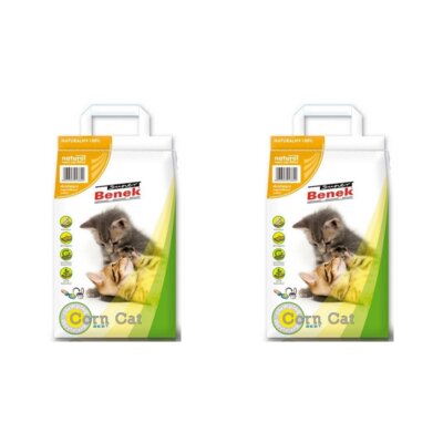 Żwirek dla kota SUPER BENEK Corn Cat Classic Naturalny 17813 2 x 14 L