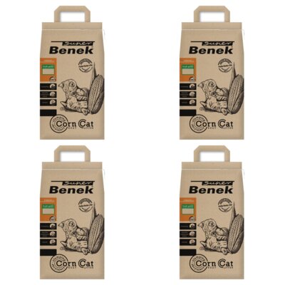 Żwirek dla kota SUPER BENEK Corn Cat Classic Świeża Trawa 4 x 14 L