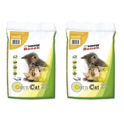 Żwirek dla kota SUPER BENEK Corn Cat Classic Naturalny 17684 2 x 25 L