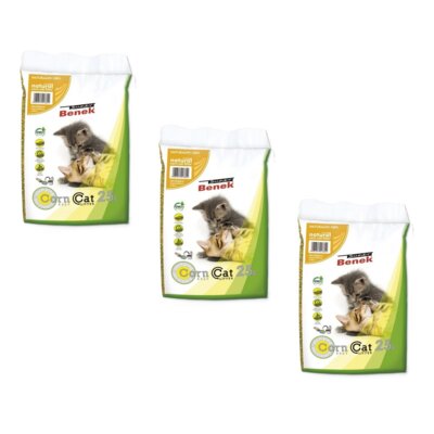 Żwirek dla kota SUPER BENEK Corn Cat Classic Naturalny 17684 3 x 25 L