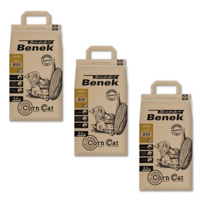 Żwirek dla kota SUPER BENEK Corn Golden 3 x 35 L