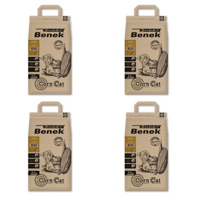 Żwirek dla kota SUPER BENEK Corn Golden 4 x 35 L