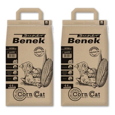 Żwirek dla kota SUPER BENEK Corn Cat Ultra Naturalny 2 x 7 L