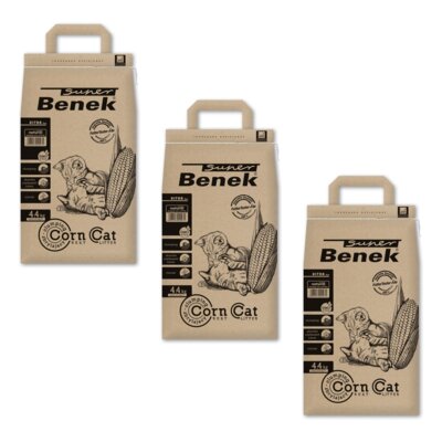 Żwirek dla kota SUPER BENEK Corn Cat Ultra Naturalny 3 x 7 L