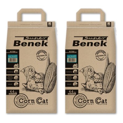 Żwirek dla kota SUPER BENEK Corn Cat Ultra Morska Bryza 2 x 7 L