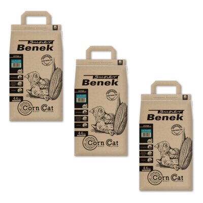 Żwirek dla kota SUPER BENEK Corn Cat Ultra Morska Bryza 3 x 7 L