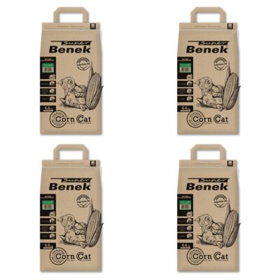 Żwirek dla kota SUPER BENEK Corn Cat Ultra Świeża Trawa 4 x 7 L