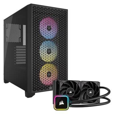 Obudowa CORSAIR 3000D Airflow RGB Czarny + Chłodzenie wodne CORSAIR iCUE H115i RGB Elite