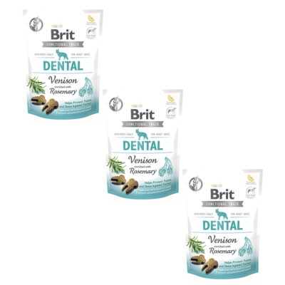 Przysmak dla psa BRIT CARE Functional Snack Dental Venison 3 x 150 g