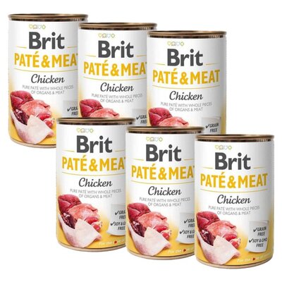 Karma dla psa BRIT Pate & Meat Kurczak 6 x 800 g